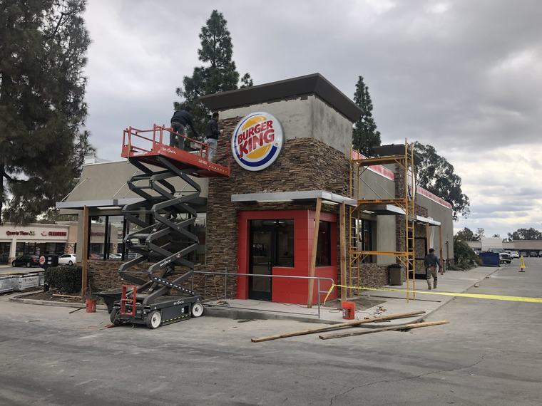 Stone veneer and signage